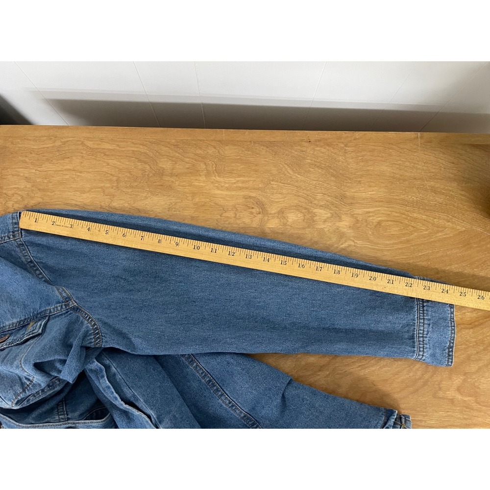 Frye Womens Denim Shirt Dress Blue Medium Wash Button Front XL Long Sleeve - Picture 6 of 8